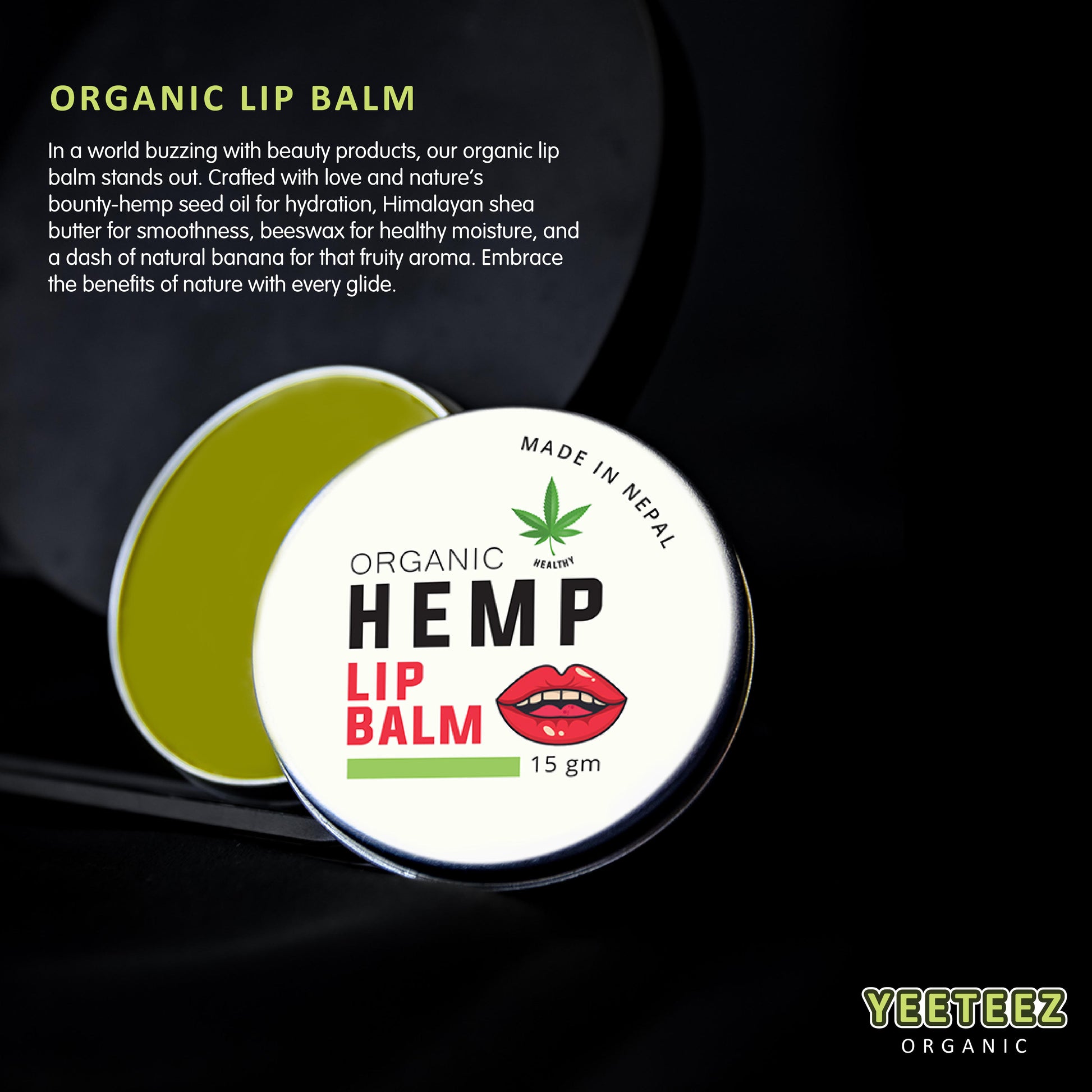 Organic lip balm- All natural hemp lip care 